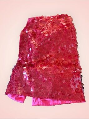 Milly Pink Sequin Mini Skirt - Sparkling Party Pencil Skirt (A19)
